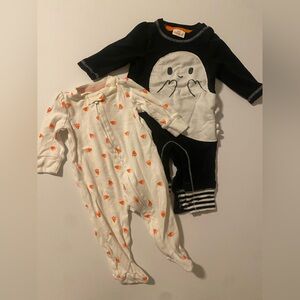 Halloween Ghost and Candy Corn Sleeper Bundle 0-3M